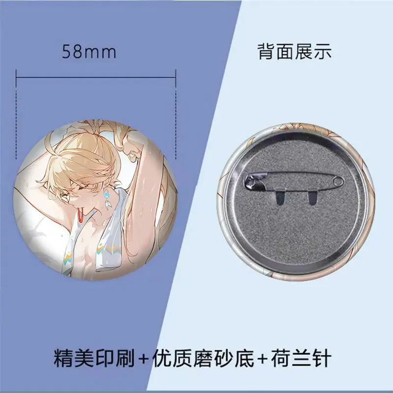 Set of 2 NEW Anime Genshin impact Aether Game Cartoon Badge Pin Brooch Acrylic Quicksand Mahjong Acrylic Ornaments Souvenir Gift