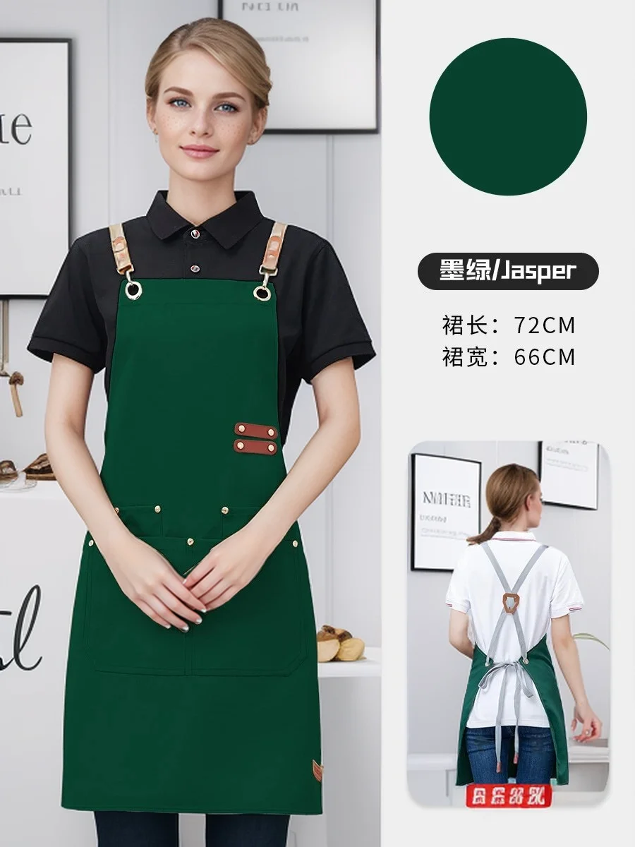 Wasserdichte Küchenschürze, professionelle Küchenschürze, Restaurant, Geschäft, Kellner, Arbeitsuniform, Damen/Herren, mit Taschen, Reinigungsschürze – Detail 11
