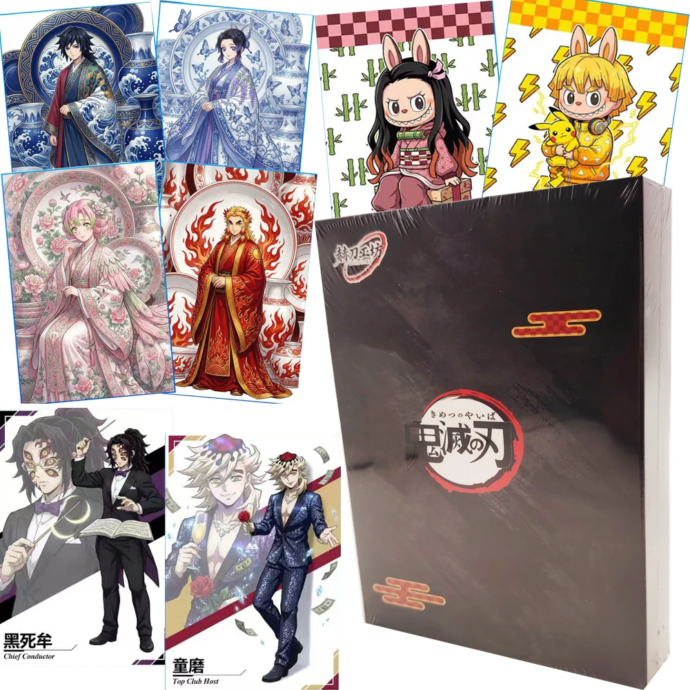

Wholesale Demon Slayer Color Paper Collection Cards Kamado Nezuko Kanroji Mitsuri Anime Unique Skill Oil Painting Art Cards Gift