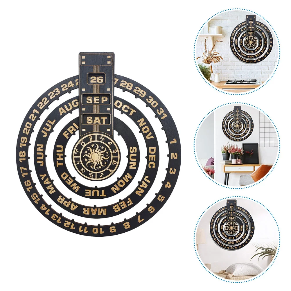 

Perpetual Calendar Pendant Home Wall Advent Calendars Wall-mounted Wooden Handicraft Hanging Boxwood Ornament Office Christmas
