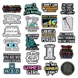 Humor Adult Proverb Collection Enamel Pins All Drama Must Remain On The Stage Brooch Lapel Badge Funny Jewelry Gift for Friends