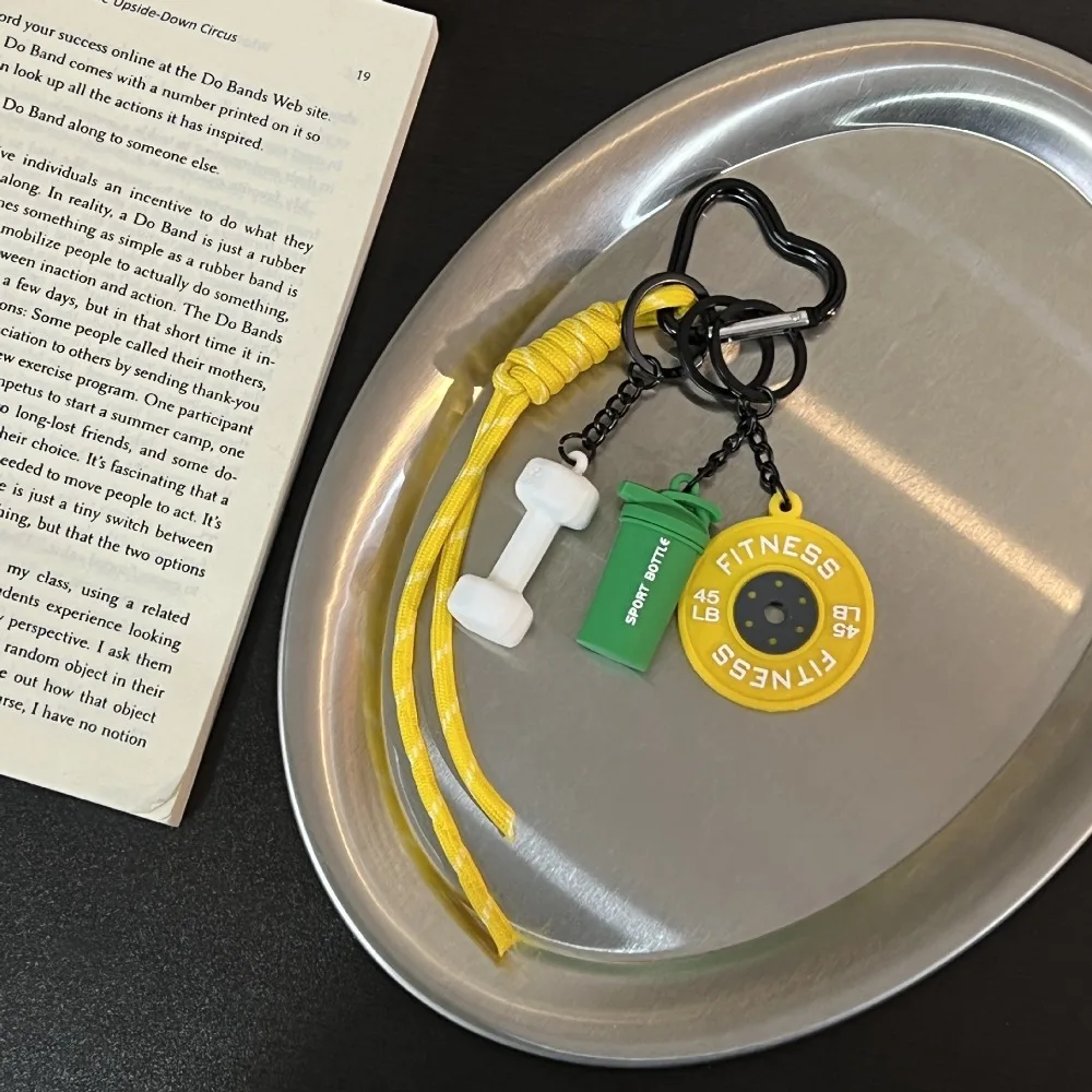 

Подвеска в форме сердца с пряжкой для фитнеса, мини-гиря, тарелки со штангой, сумка, подвесная сумка, очаровательный креативный брелок с гантелями