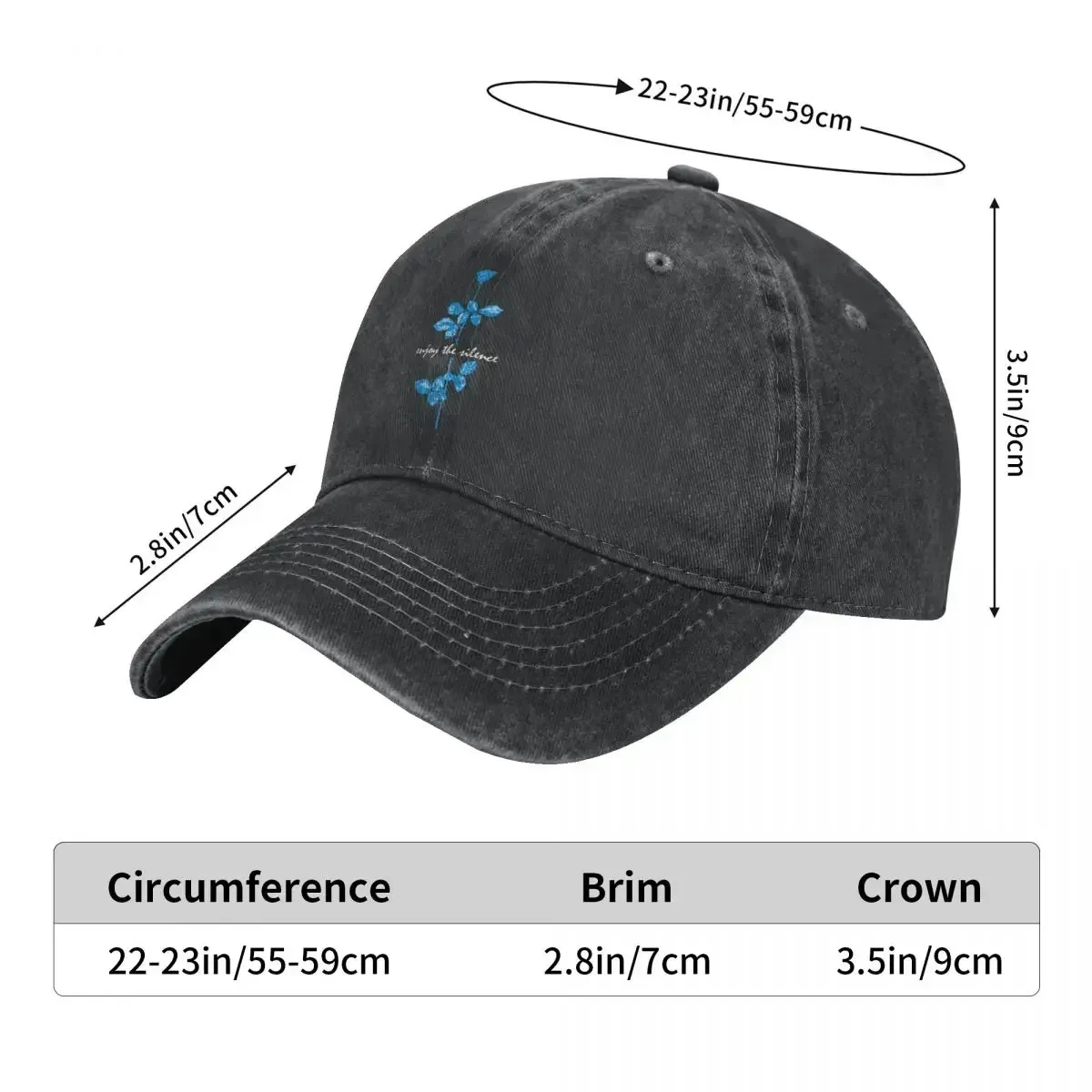 استمتع بالصمت الأزرق Depeche وضع رائع قبعة بيسبول خمر المتعثرة غسلها Snapback قبعة الرجال النساء التدريبات في الهواء الطلق قبعات قبعة