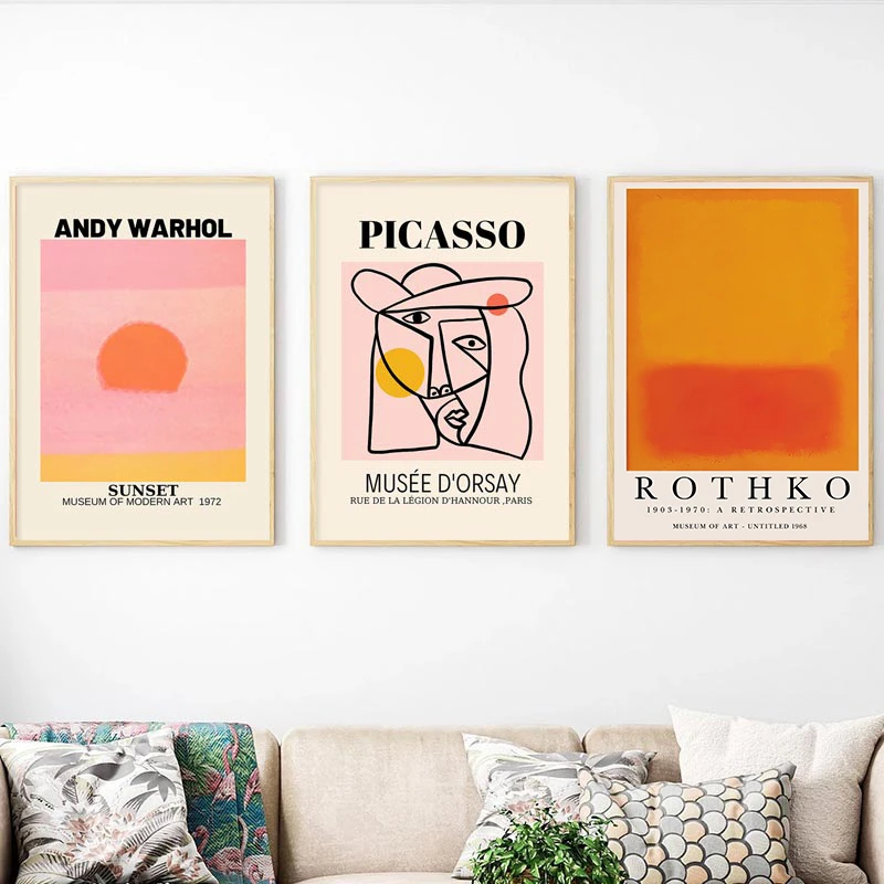 Gallery Wall Art Picasso Poster and Print Keith Sunset Canvas Painting Wall Posters for Living Room Home Decor