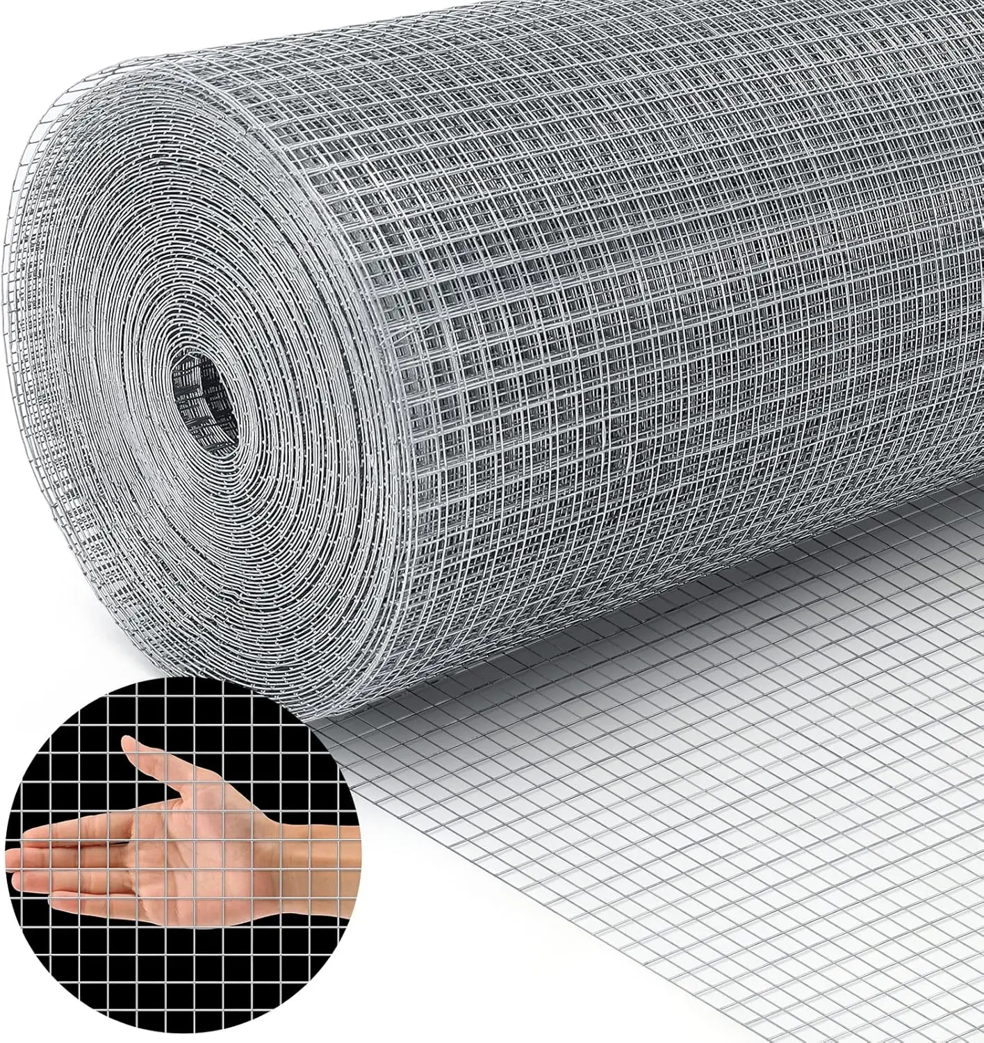 

1/2 inch 48inch×100ft Chicken Wire Fence, Galvanized Welded Cage Wire Mesh Roll Supports