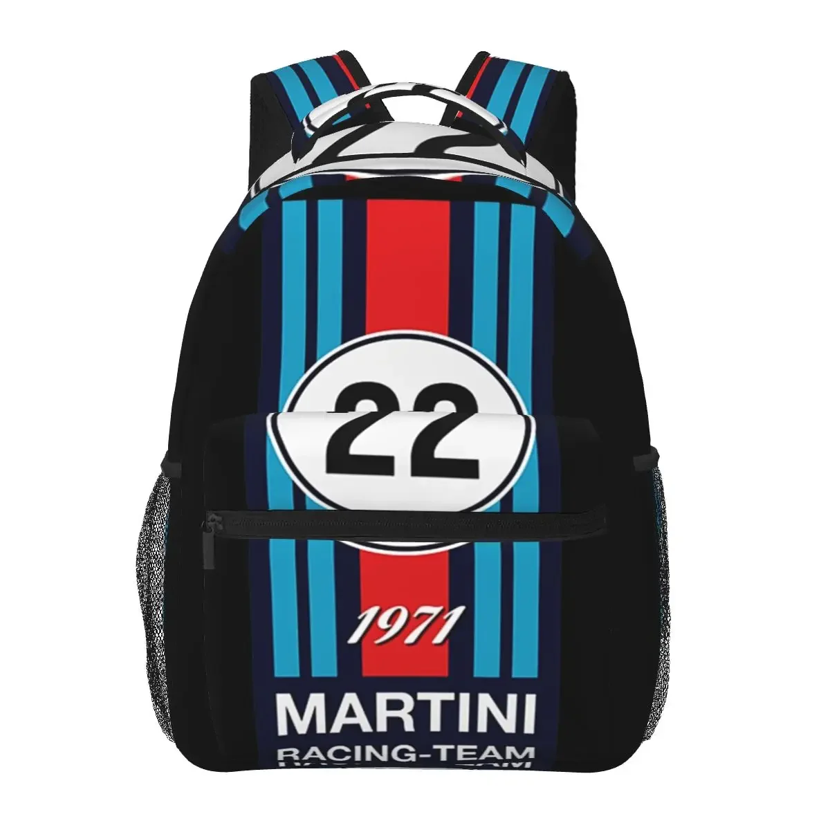 Martini-Porsches Racing Team Backpacks Boys Bookbag Students School Bags Cartoon Laptop Rucksack Shoulder Bag Large Capacity