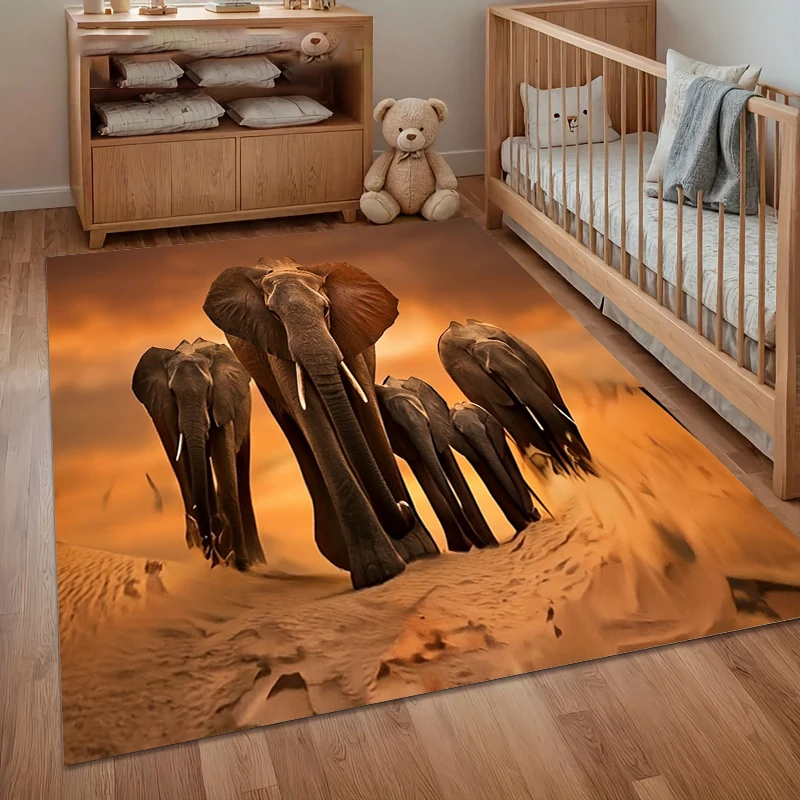 Elephants Carpet Home Decor Rugs for Bedroom Soft Carpets for Living Room Bedroom Navidad Decoraciones Para El Hogar Gift Rug