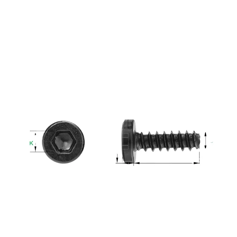 20pcs BT2.6x8 Cylindrical Head Self Tapping Screws for 3D Printer Compatible with Tuozhu AA004 Maker Library Standard Parts