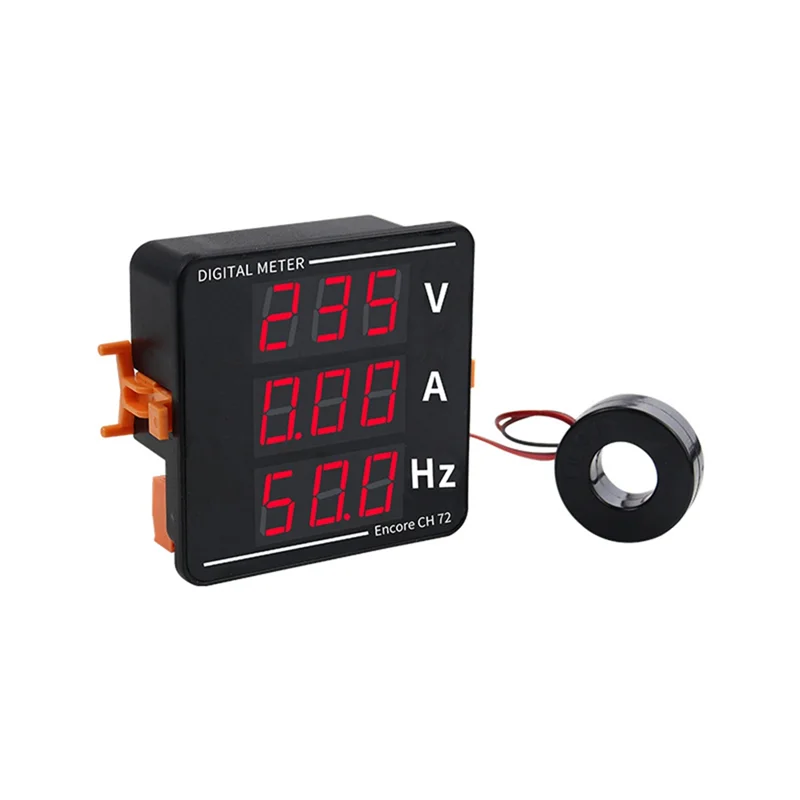 Amperímetro de CA, voltímetro con tres pantallas, medidor de frecuencia de voltaje de corriente, AC50-500V, 10-99,9Hz