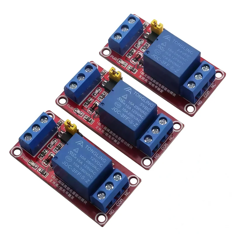 Red version 1-channel relay module with optocoupler isolation supports high and low level triggering expansion board 5V9V12V24V