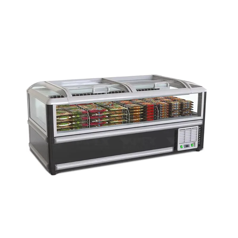 Island freezer, top freezer, refrigerator display, horizontal freezer