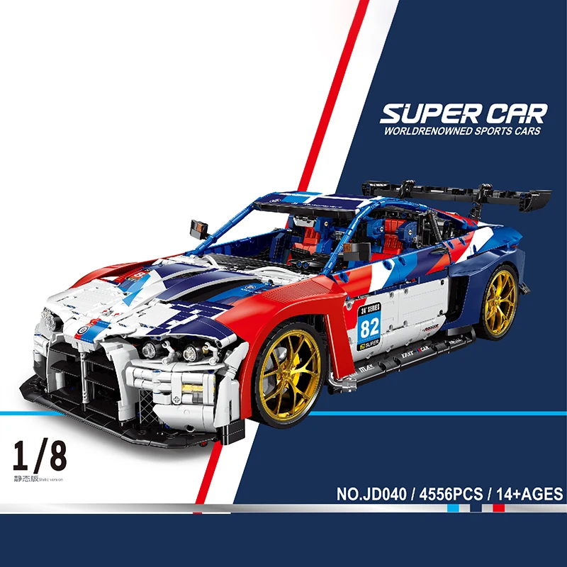 4556 Stück 1:8 Technische M4 Supercar Bausteine Set JD040 Kreative Ideen Hypercar Sportwagen Modell Ziegel Spielzeug für Erwachsene Geschenke