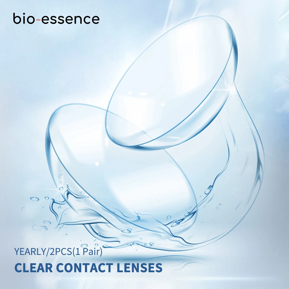 Bio-essence -0,75~-9,00 Klare Kontaktlinsen mit Dioptrien-Vorbehalt, hochwertige transparente Kontaktlinsen mit Sehstärke