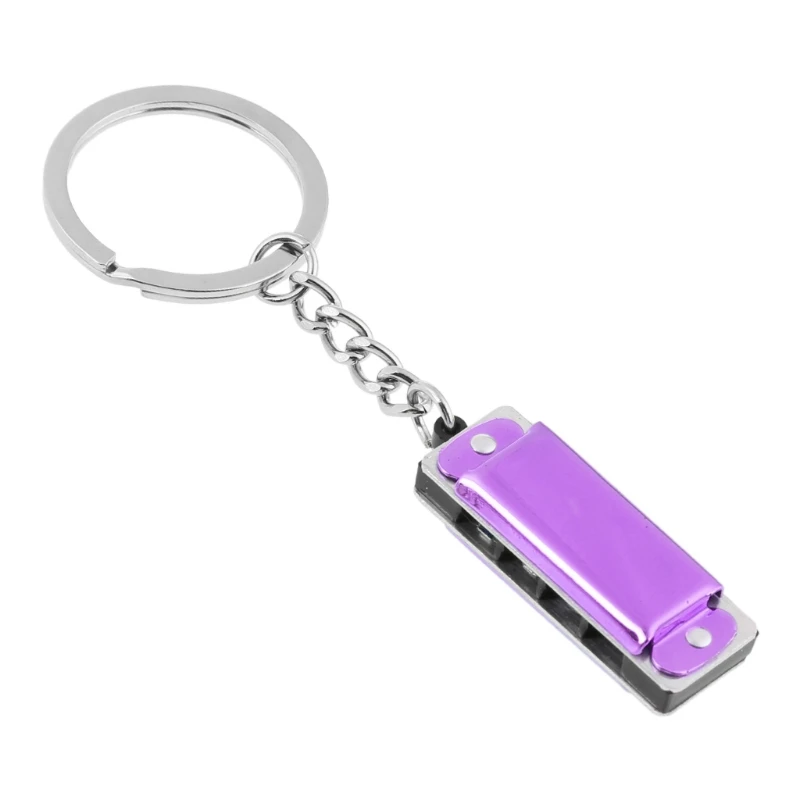 Mini Harmonica Keychain,Special 8 Tone 4 Holes Harmonica Keychain Harmonic Keyring Keys Holder Bag Pendant Musical