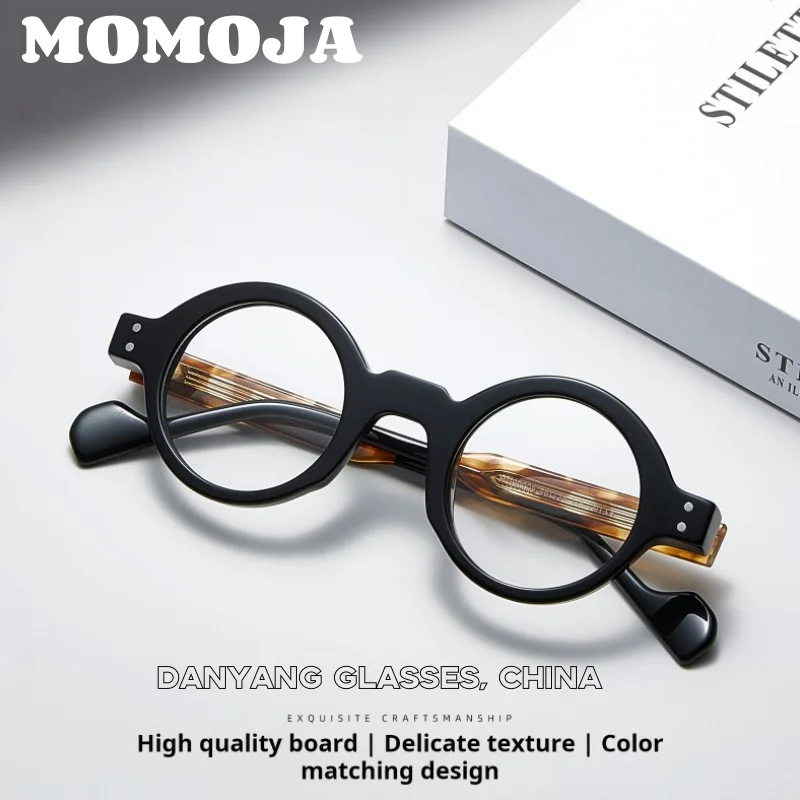 

Retro Round Glasses High Quality Acetate Frames Handmade in Japan Stylish Optical Prescription Glasses For Men Women PZ-90265