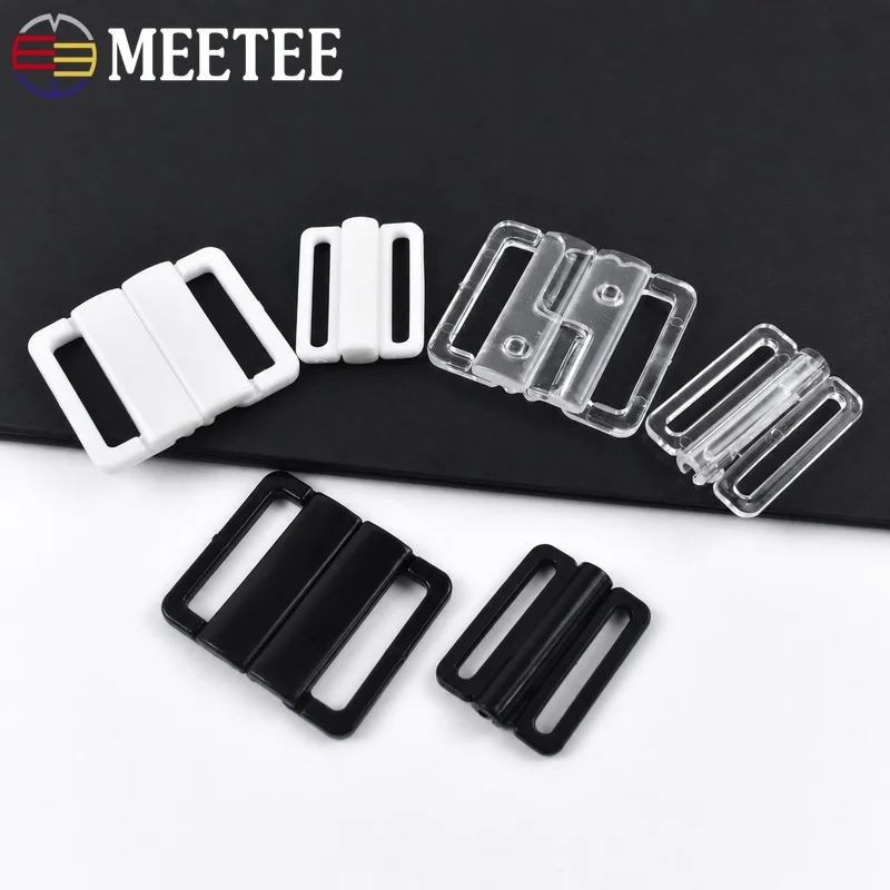 30/50Sets 20mm Plastic Bikini Closure Buckles Bra Strap Hook for Swimsuit Swimwear Top DIY Garment Sewing Accessories Repair Kit
