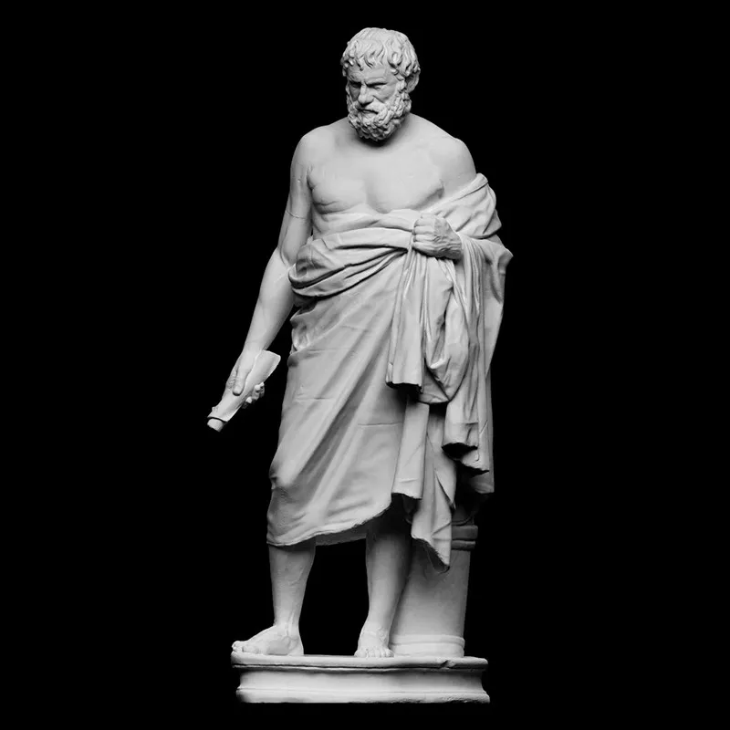 

"Cynical Philosopher" Sculpture, 3D Printed Resin Material, Hand-Painted, Plaster-like Texture Decoration (Ships within 10 days)