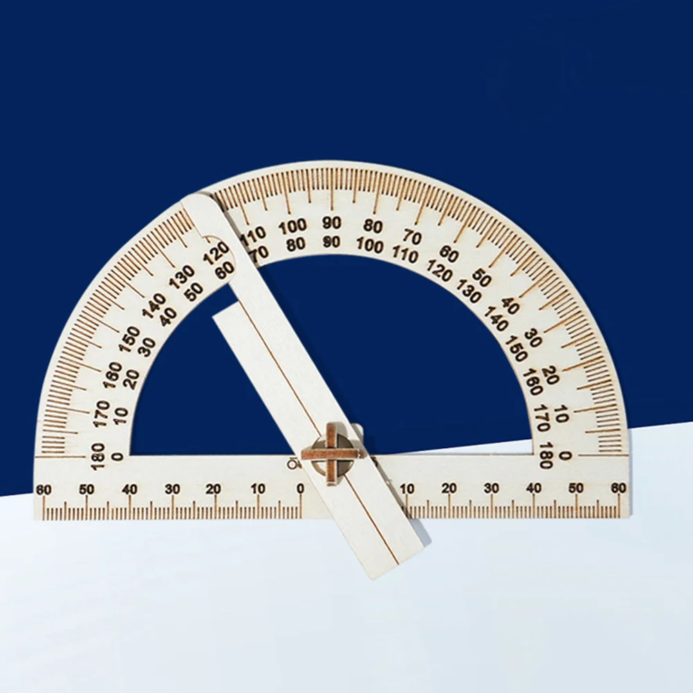 4Pcs Angle Ruler Kit Natural Wood DIY Educational Tools for School Crafts Protractor Circle Maker Creative Learning