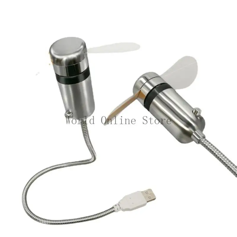 Klokventilat Time temperatuurweergave metaal mini ventilator USB Power LED -klokventilator Flexibele nek LED -klok voor laptop
