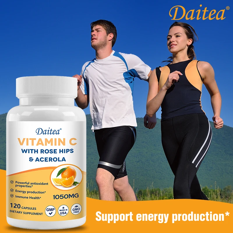 

Vitamin C 1050mg - Extra Strength Vegan Vitamin C for Daily Antioxidant & Immune Support - Non-GMO, 120 Capsules