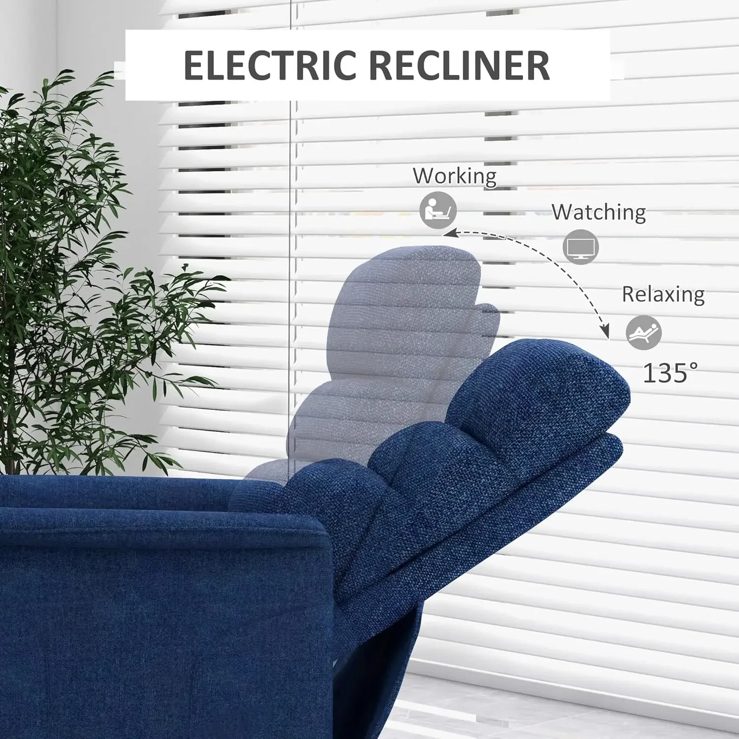 Cadeira reclinável Power Lift para idosos, fácil montagem, cadeira elevatória de tecido para adultos, sofá reclinável com controle remoto, Si