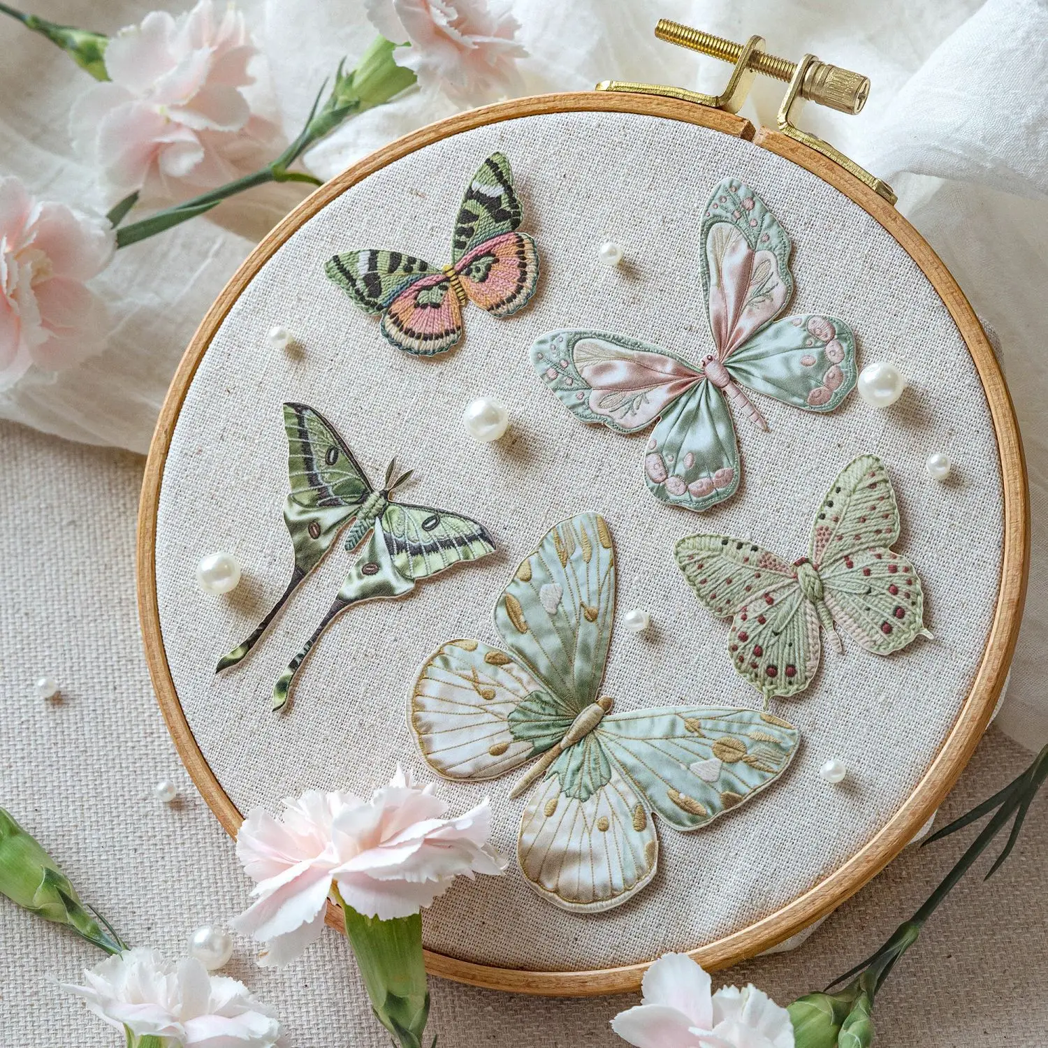 20pcs/lot Kawaii Stationery Stickers Butterfly Fabric Book Junk journaling sticker Planner Decorative Mobile Scrapbooking