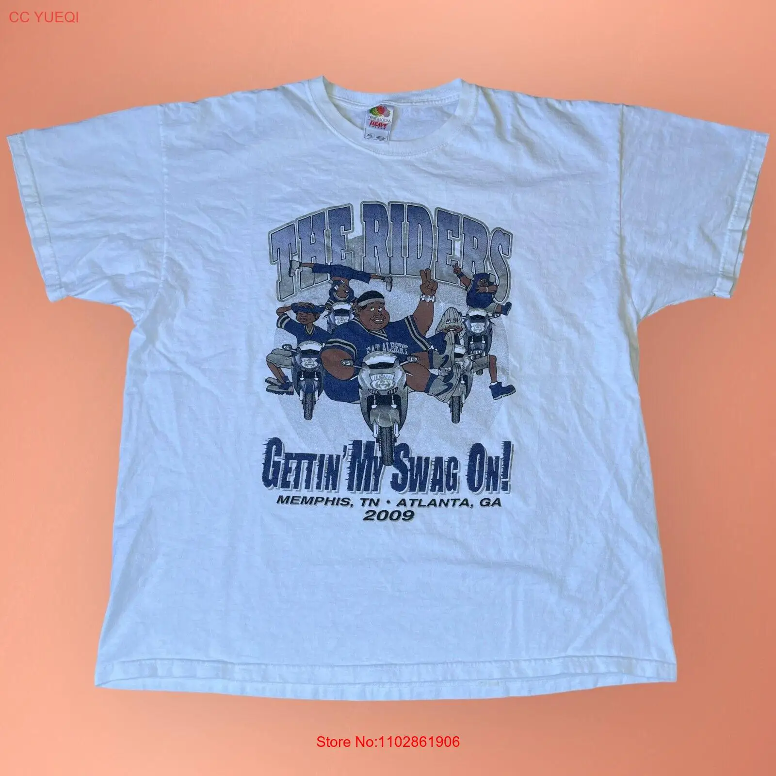 Винтажная футболка с рисунком Fat Albert The Riders Memphis Atlanta 2009, размер 2XL