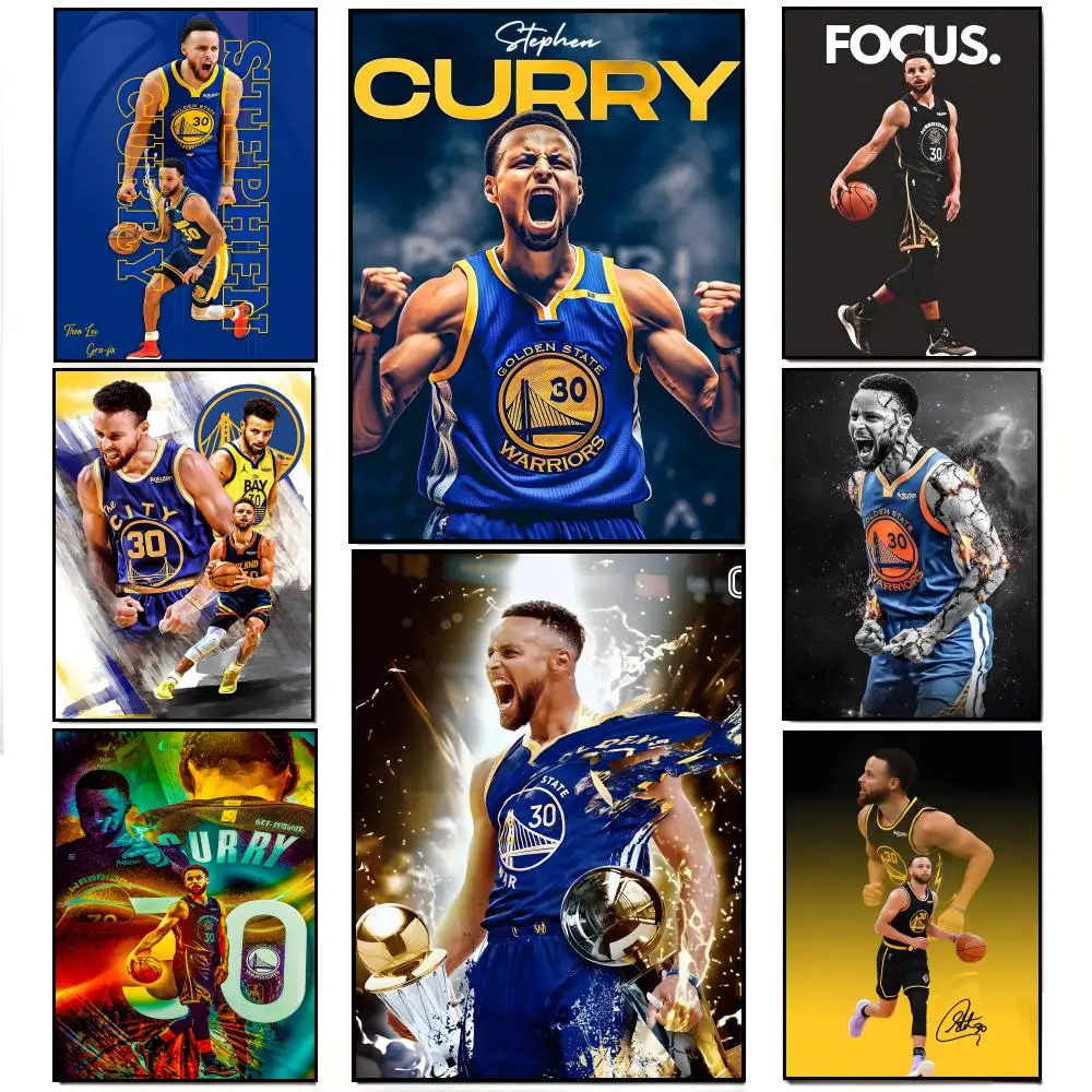 S-Stephen C-Curry Basketball Player Poster Poster HD  Waterproof Wall Sticker Bar Living Room Decor Gift