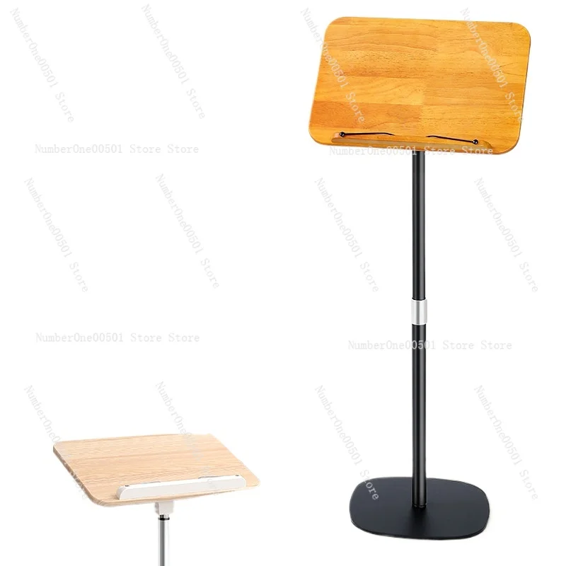 Portable Music Stand Sheet Holder Adjustable for Guitar Violin Piano Home Use Solid Wood Panel