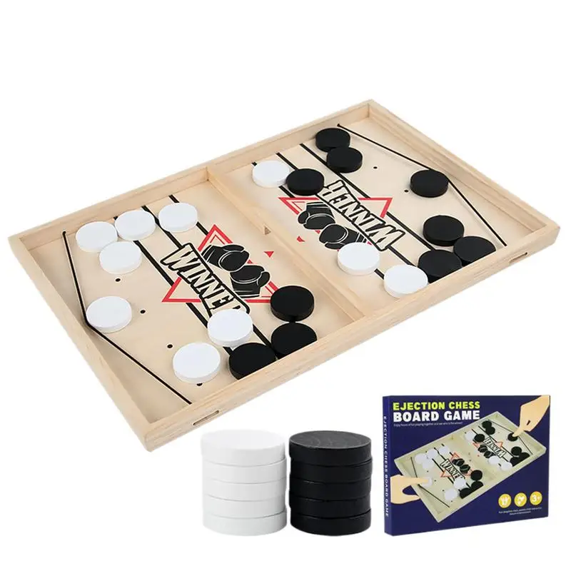 

Fast Sling Puck Game Wooden Air Hockey Board Game Family Games Interactive Toys Slingshot Game Competitive Game For Family Game