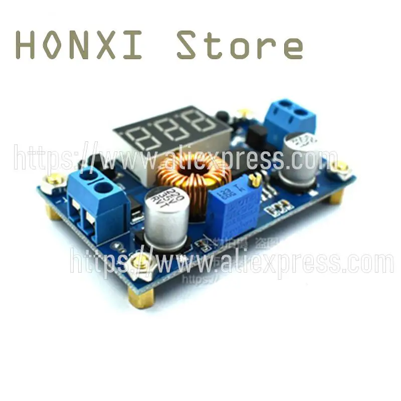 1PCS 5A high-power XL4015 75 w DC - DC adjustable step-down module with voltmeter display to send the pillars