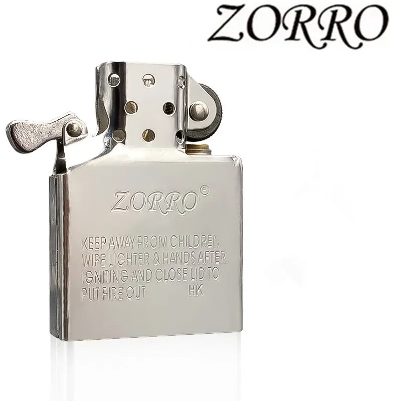 New ZORRO Dual Fire Torch Insert Lighter Gas Jet Windproof Flint Gasoline Oil Lighter Inflatable Butane Kerosene Liner DIY Tool