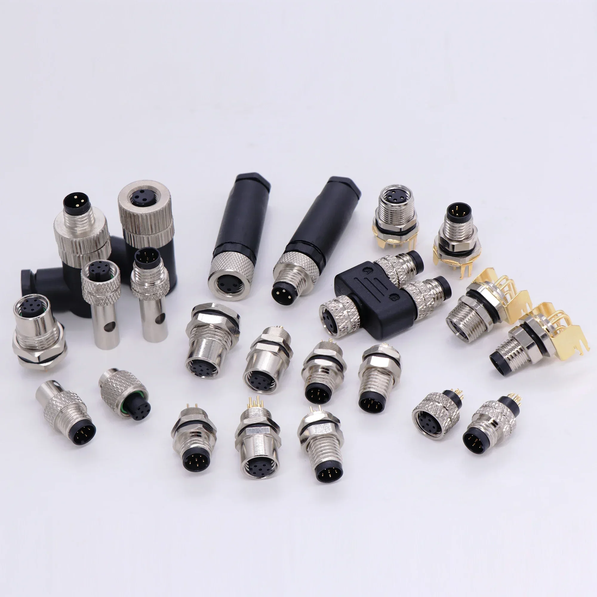 M8 Series Products Common Rubber Coated Short Shielded Shell Front Lock Rear Lock Welding Wire Connector