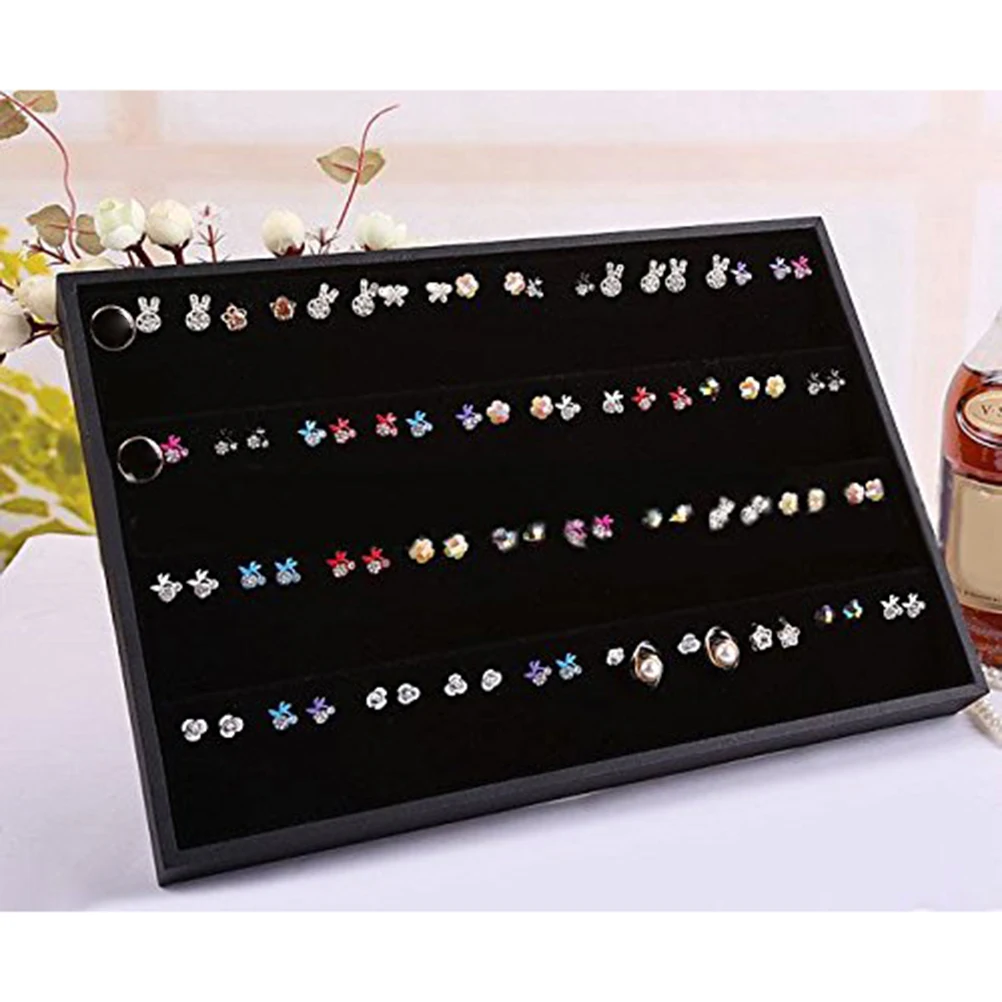 

Earrings Display Ring Display Holder Earrings Tray Holder Jewelry Display Case suede earring display tray