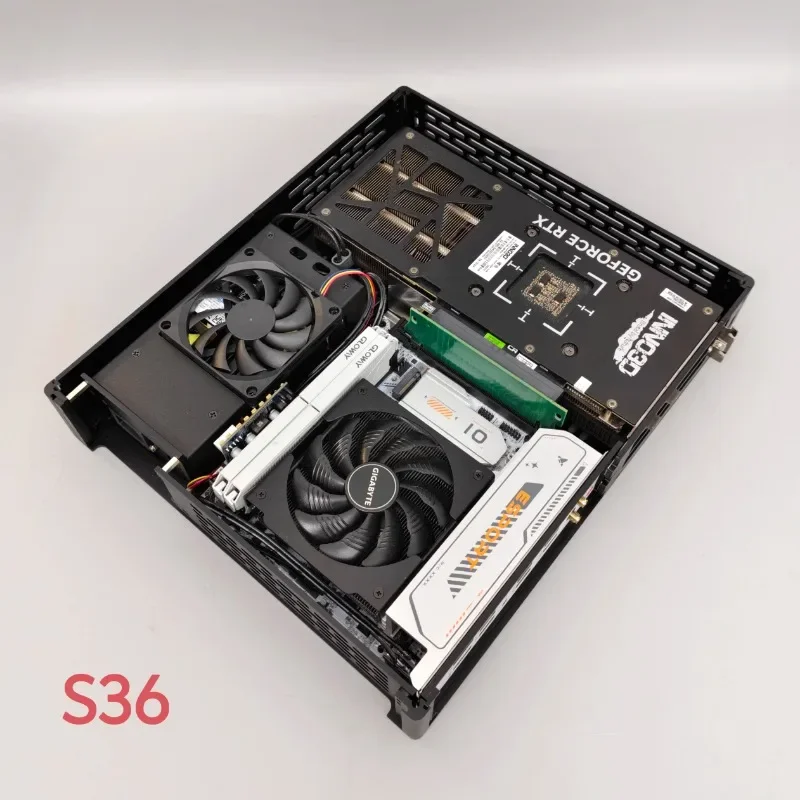 S35 Mini ITX Case - 4L Portable Compact PC Chassis, Supports Dual-Fan Graphics Cards
