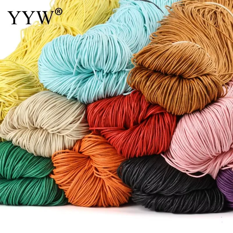 1mm/2mm Colorful Waxed Cotton Cord Rope Waxed Thread Cord String Strap Necklace Rope For DIY Jewelry Making Accessory