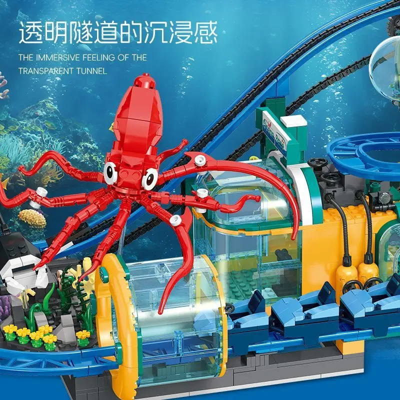 

Конструктор JJ9251 «Подводные американские горки» - игрушка для сборки на тему океана, подарок на день рождения, 1080 деталей