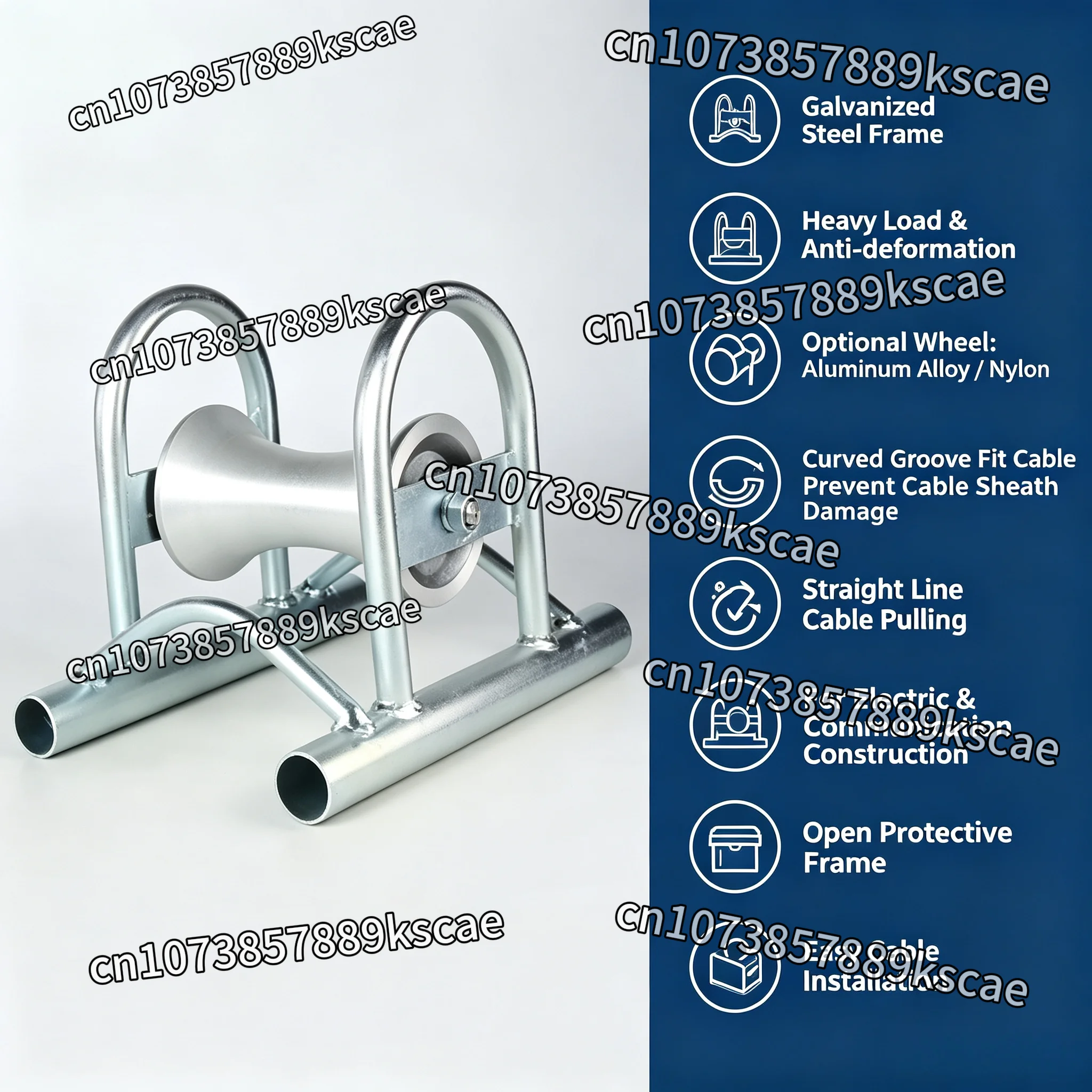 Alloy Grounding Cable Pulling Roller Available With Nylon Pulley Or Aluminum Wheel For Cable Construction Wiring Operation
