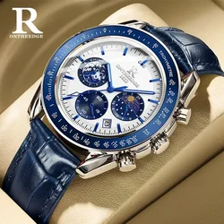 2024 New Top Brand luxury Watch Fashion Business Chronograph Leather Strap Automatic Date Quartz Men's Watch reloj hombre