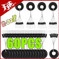 New 60PCS 10 Group Set Rubber Space Beans Oval Stopper Fishing Bobber For Fly Fishing Accessories Spinner Bait Fishing Tool Gift