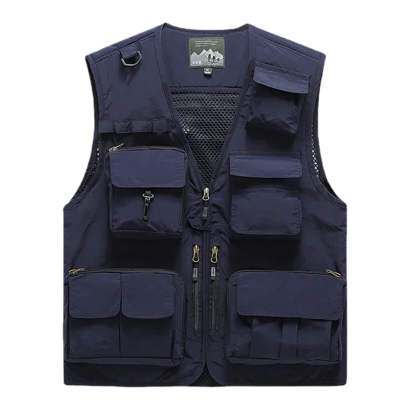 Men Outdoor Waistcoats Climbing Vests Jackets Multi-pocket Fishing Photography  Vests Men Mesh Breathable Vests Coats Size 6XL