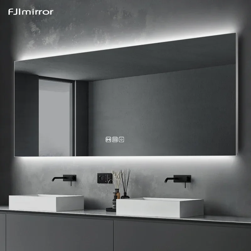 Rectangle Bath Mirror Wall Decorative Vanity Led Lighting Long Large Mirrors Luxury Bathroom Makeup Light Large Home Decoration