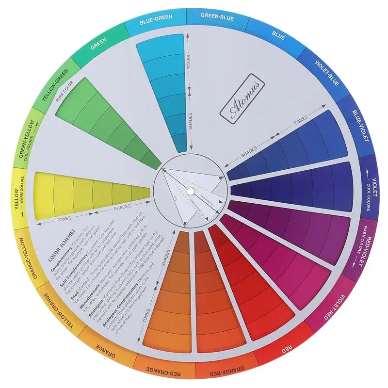 Color Wheel Chart Mixing Colour Board Paint Guide Blending Circle Makeup Artist Theory Learning Basic Pigment Painting Theory