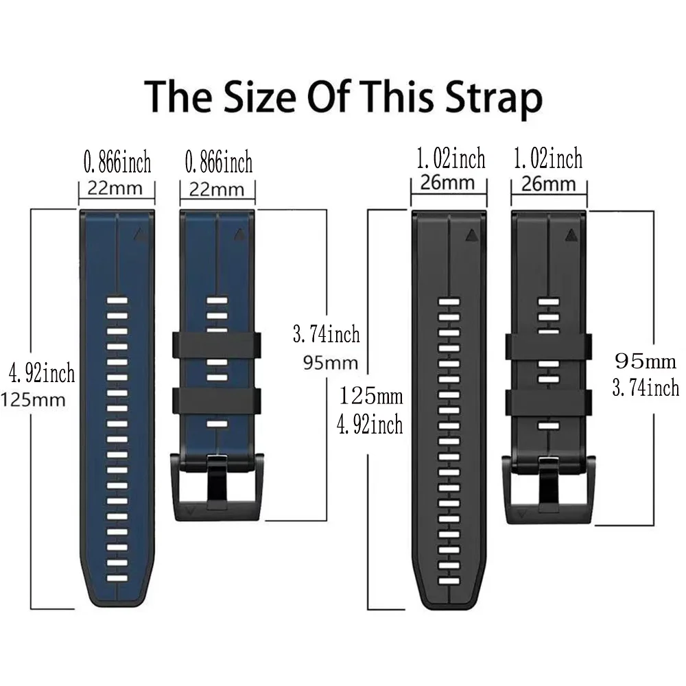 Per Garmin Fenix 8-47/51mm7X 7 6 6X Pro/5X 5 Plus Sapphire Solar Watch Strap Bracciale Quickfit 26 / 22mm Cinturino in silicone