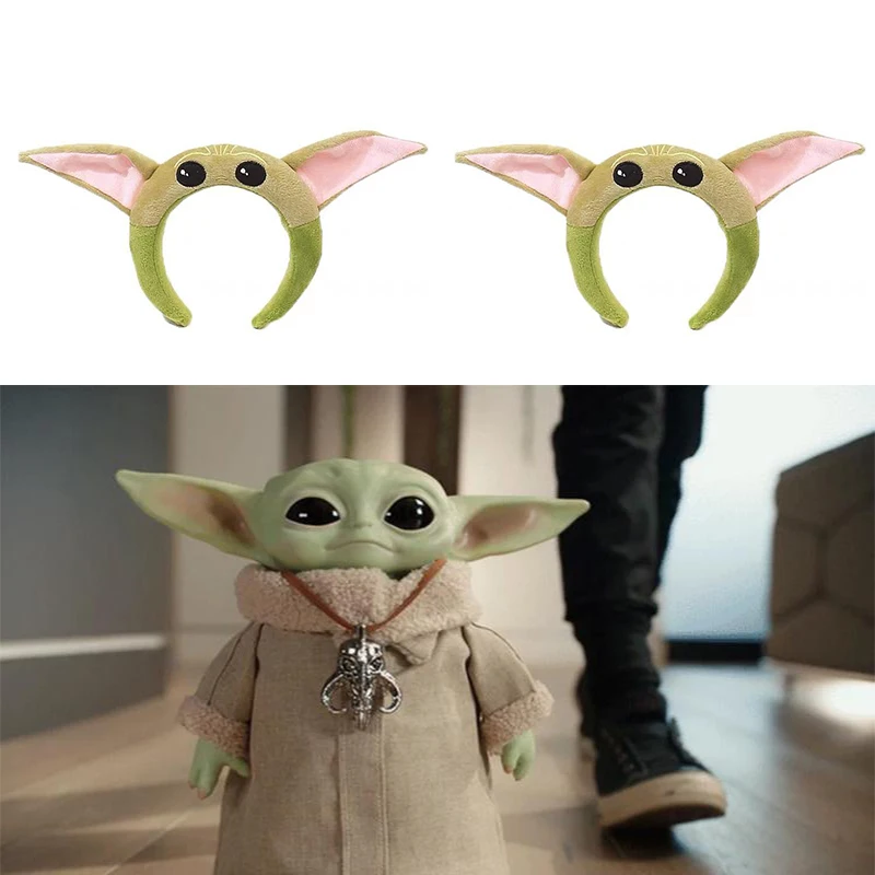 

Disney Star Wars Ears Headband For Women Girls Master Yoda Hairbands Cute Yoda Baby Plush Headwear Kids Gifts Cartoon Head Band