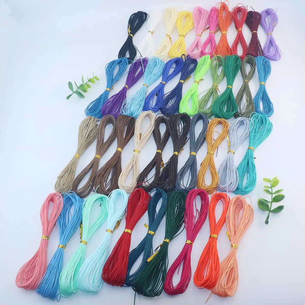 Set 10Mx40 Colors Mixed Wax Thread Rope Cord 1mm Thick DIY Braided Crafts Decoration Supplies Handmade Materials Pack