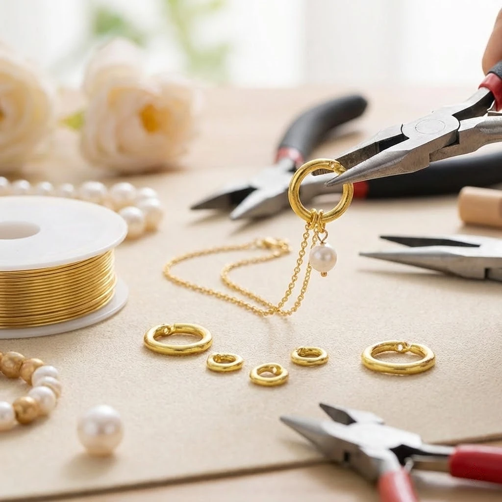 10 Stück 18K vergoldete Messing-Sprengringe, Außendurchmesser 5,5-14mm, runde Verbinder, Split-Verschlüsse für Halsketten, Armbänder, Schmuckherstellung – Detail 4