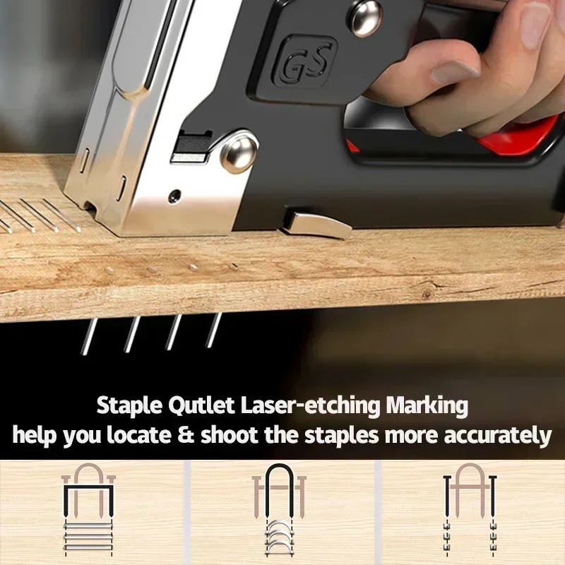 4 In 1 Nail Gun DIY Furniture Construction Stapler Upholstery Staple Gun With 3000 Staples Home Decor Carpentry Tools