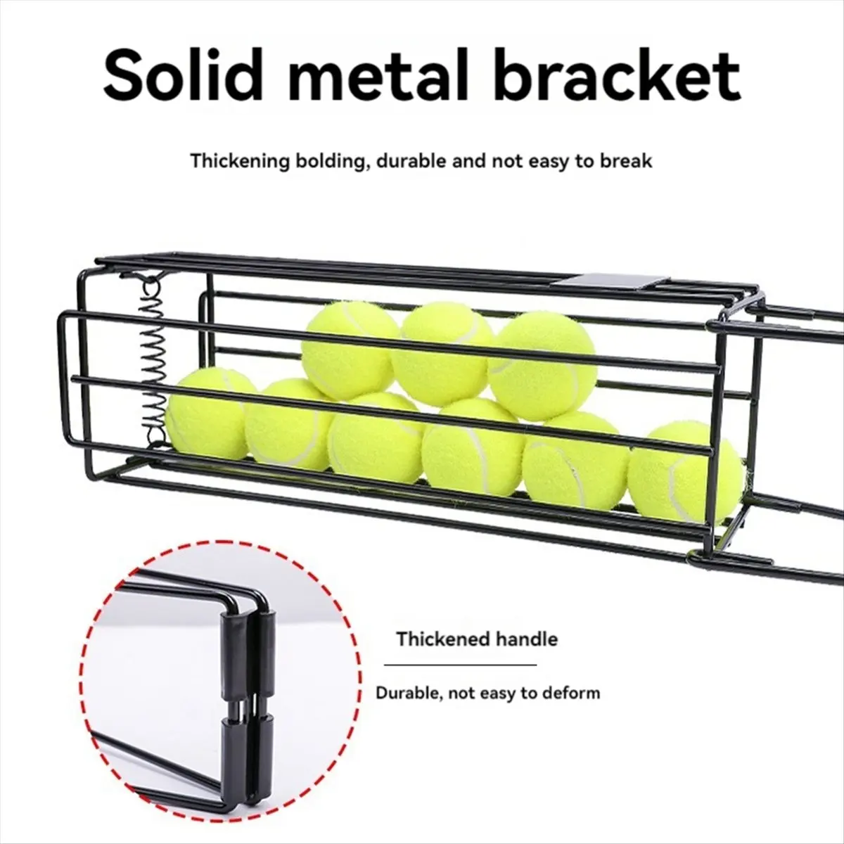 AA77 NEW  Tennis Ball Hopper, Tennis Ball Basket, Portable Pickleball Hopper Picker, Upper , Metal Pickleball Ball Retriever