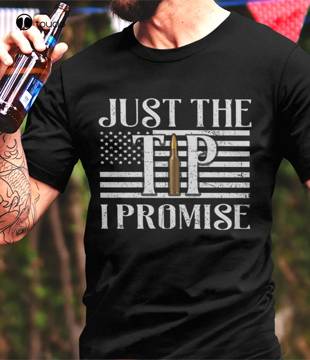 Just The Tip I Promise Gun Bullet Vintage American Flag Unisex T-Shirt Gift Tee Shirt Custom aldult Teen unisex unisex